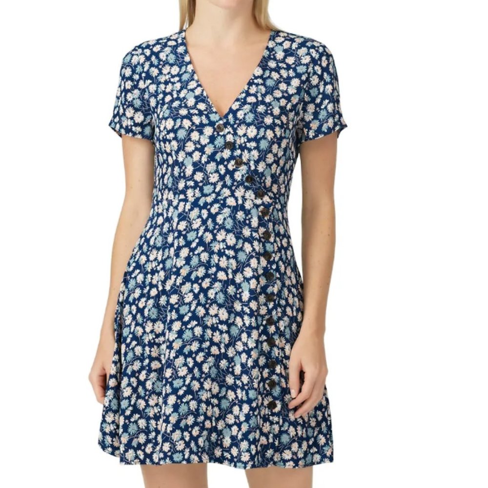 Madewell Floral Button Wrap Dress